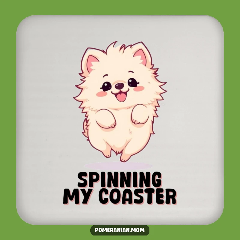 Funny Kawaii Pomeranian Spin Coasters: Protect Surfaces with Hilarious Charm