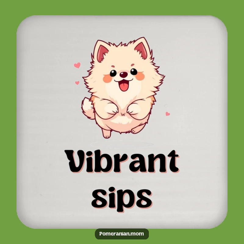 Funny Energetic Pomeranian Coasters: Add Flair to Your Drink Surface