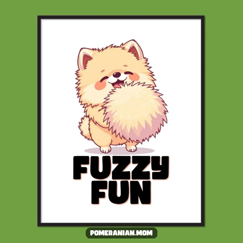 Funny Pomeranian Poster: Joyful Pom-Pom Shake Art, Playful Decor