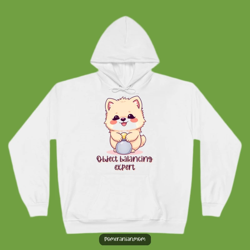 Cozy Funny Balanced Pomeranian Hoodie: Warmth and Witty Skills!