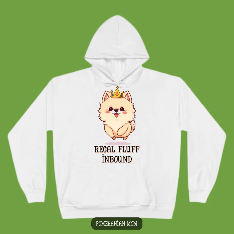 Cozy Funny Crowned Pomeranian Hoodie: Warmth Fit for a Tiny King