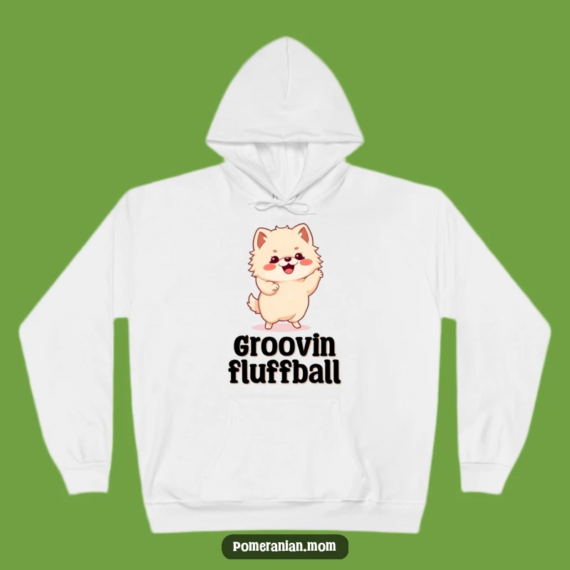 Cozy Funny Kawaii Pomeranian Dance Hoodie - Warm Gift for Playful People