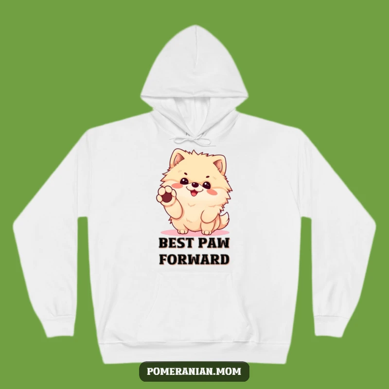 Cozy Funny Kawaii Pomeranian Handshake Hoodie - Cheerful Dog Gift