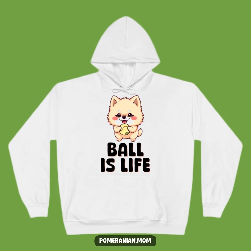Cozy Funny Mischievous Pomeranian Ball Hoodie - Warm & Playful Gift