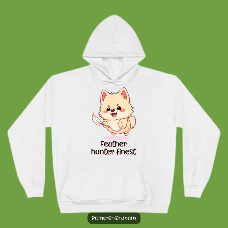 Cozy Funny Pomeranian Feather Chase Hoodie: Ultimate Warmth and Hilarious Style