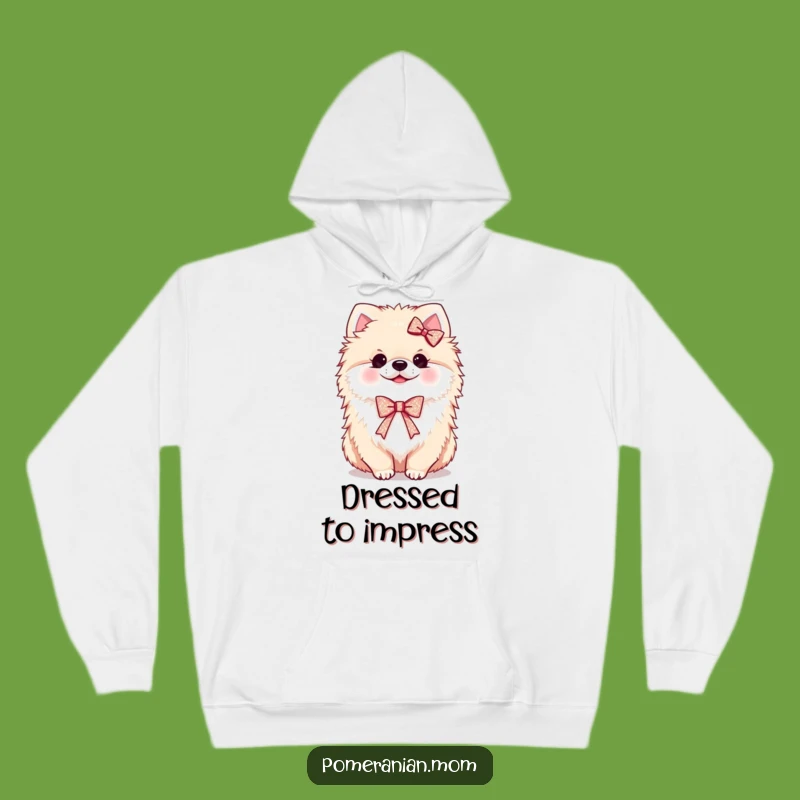 Funny Kawaii Pomeranian Ribbon Hoodie: Cozy & Hilarious Sweatshirt for Pom Lovers