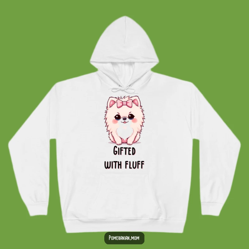 Cozy Funny Kawaii Pomeranian Bow Hoodie - Warm & Charming Gift