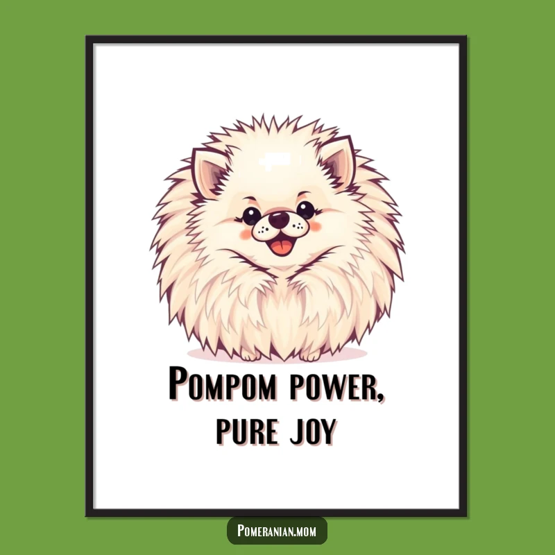 Free Printable Pomeranian Wall Art: Funny Pompom Decor, Cheerful Dog Art Download