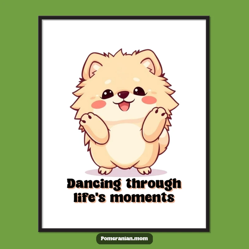 Free Printable Wall Art: Happy Pomeranian Dance Funny Downloadable Decor