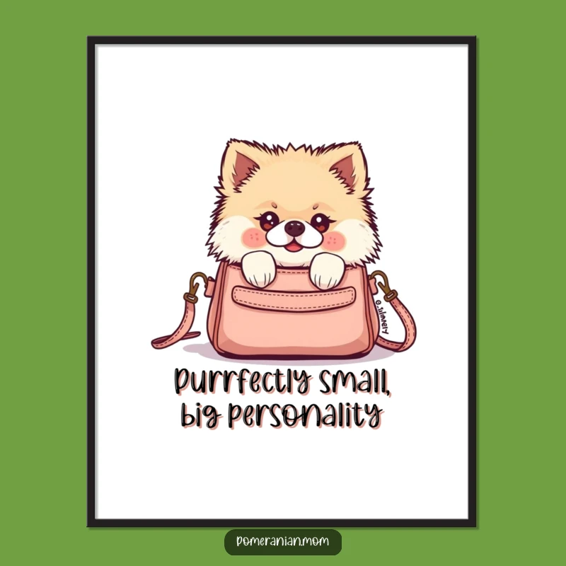 Free Printable Wall Art Kawaii Pomeranian Purse Cute Downloadable Home Decor