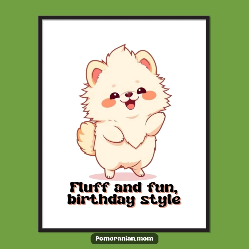 Free Printable Wall Art: Pomeranian Twirls, Energetic Joyful Dog, Fun Downloadable Decor
