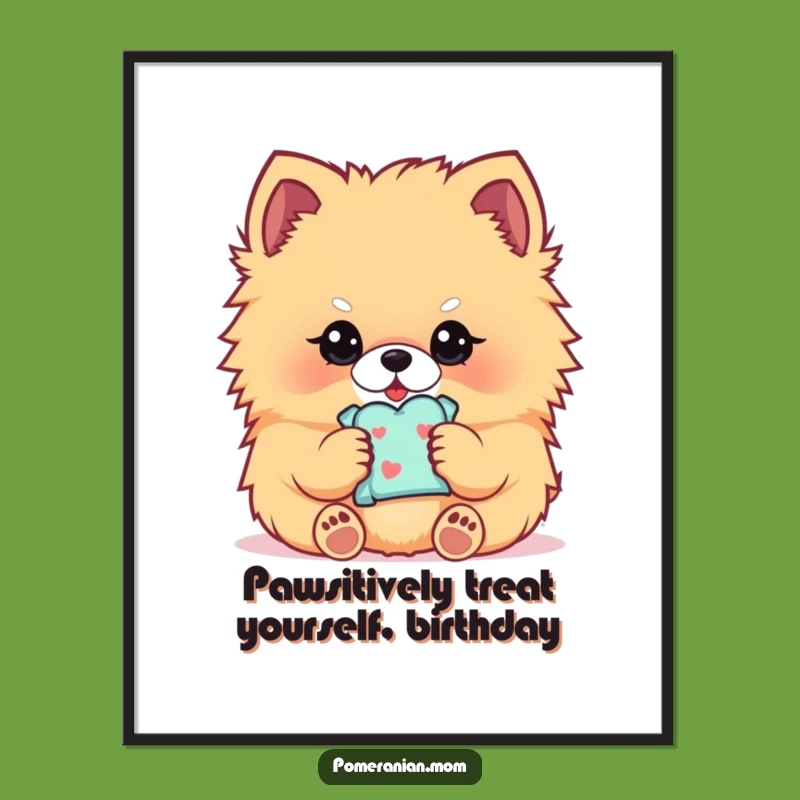 Free Printable Wall Art: Pomeranian with Treat, Delicate Paws Art, Downloadable Decor