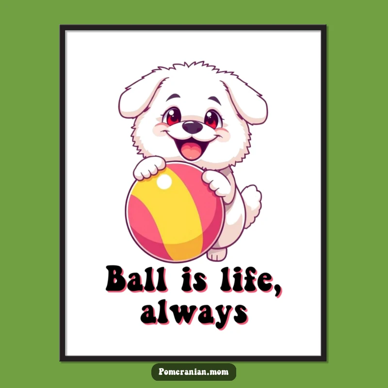 Funny Dog Printable Wall Art: Bouncing Ball Joy, Free Download