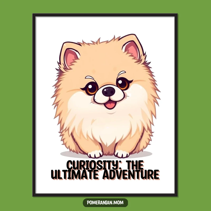 Funny Free Printable Wall Art: Curious Kawaii Pomeranian Head Tilt Decor Downloadable