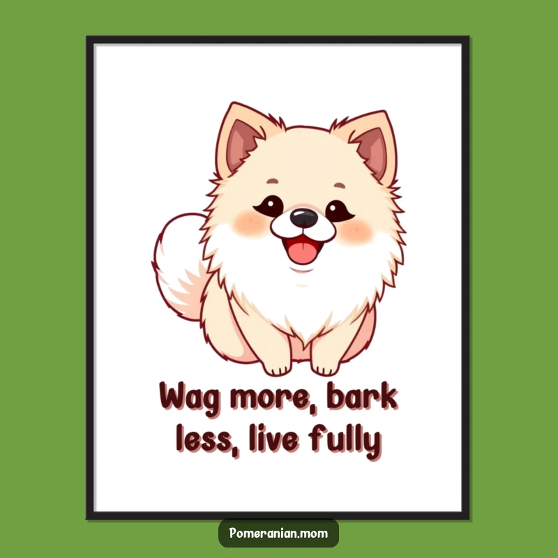 Funny Free Printable Wall Art: Ecstatic Pomeranian Smile, Joyful Downloadable Decor