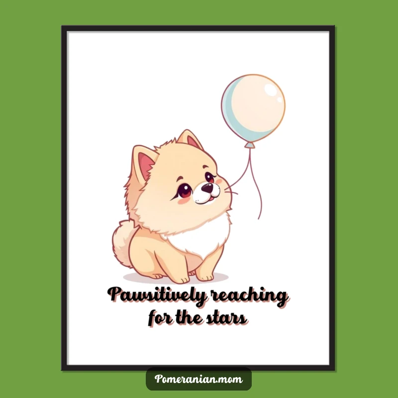 Funny Free Printable Wall Art: Pomeranian Balloon Wonder, Whimsical Downloadable Decor