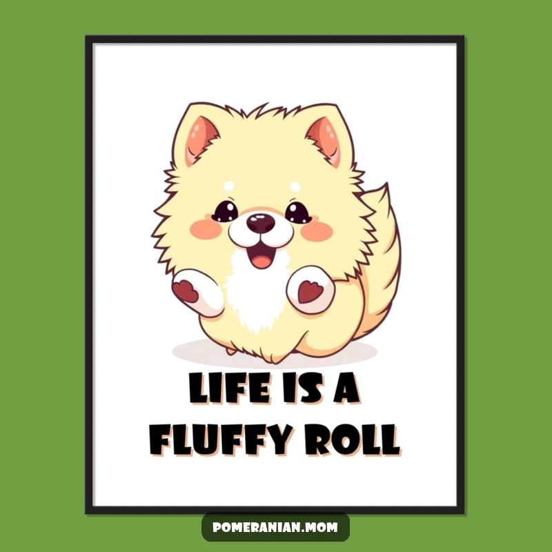 Free Printable Funny Pomeranian Wall Art - Rolling Delight Downloadable Decor
