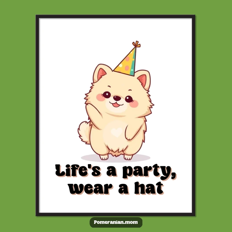 Funny Free Printable Wall Art: Party Hat Pom Balance Festive Decor Downloadable