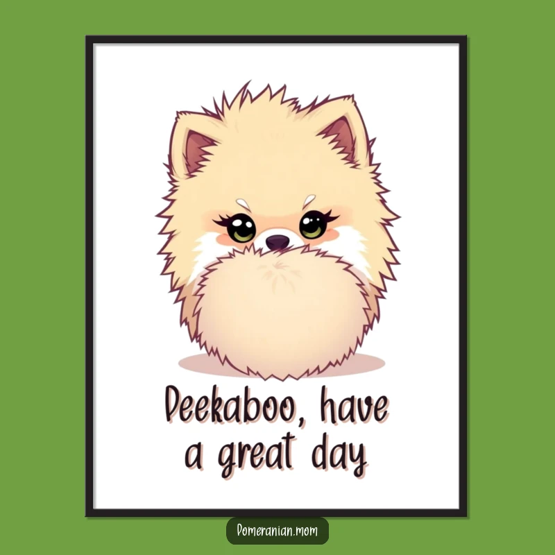 Free Printable Wall Art: Mischievous Kawaii Pomeranian, Funny Dog Downloadable Decor