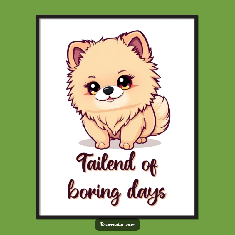 Free Printable Kawaii Pomeranian Wall Art: Funny Doggy Focus Decor, Downloadable DIY Charm!