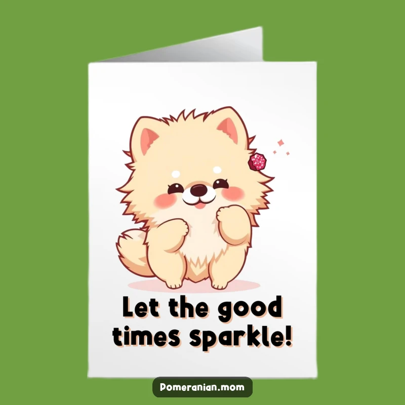 Free Printable Birthday Card: Sparkly Pom Tossing Fun Funny Gift Downloadable