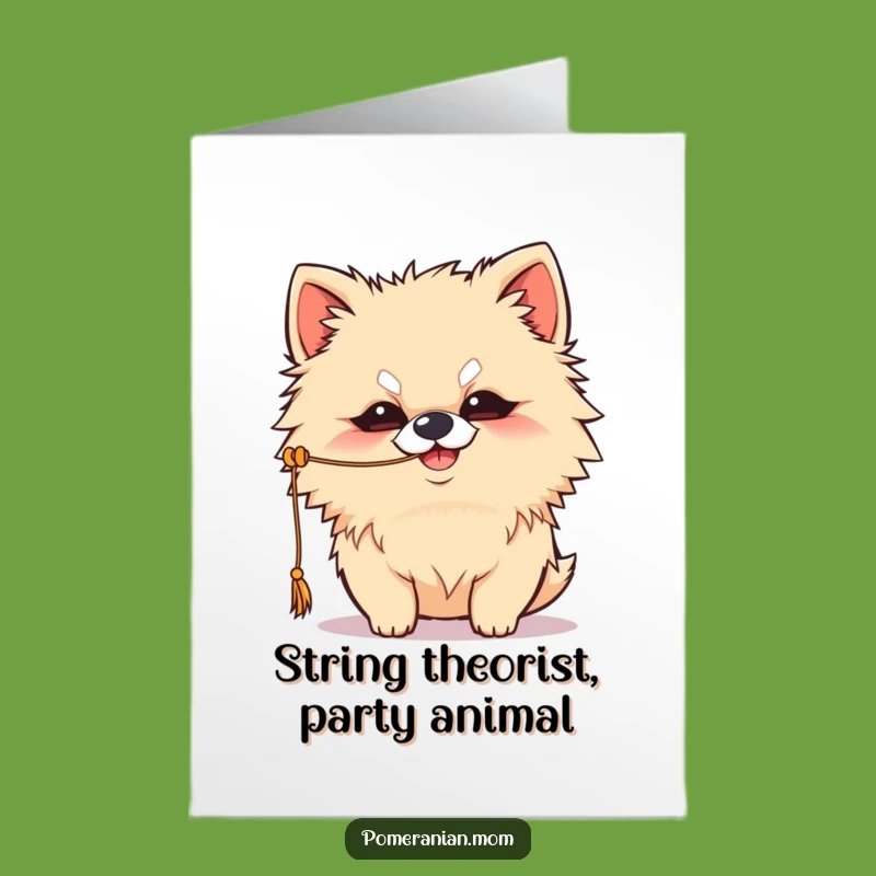 Free Printable Kawaii Pomeranian Birthday Card: Funny Dog Grin Downloadable Gift