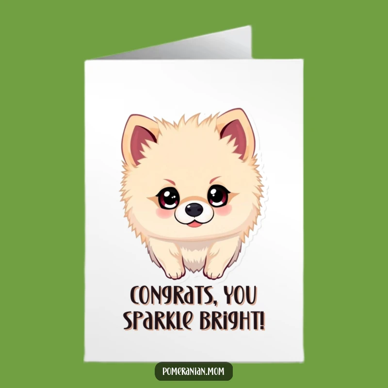 Free Printable Congrats Card: Adventurous Kawaii Pomeranian, Funny Dog Downloadable Gift