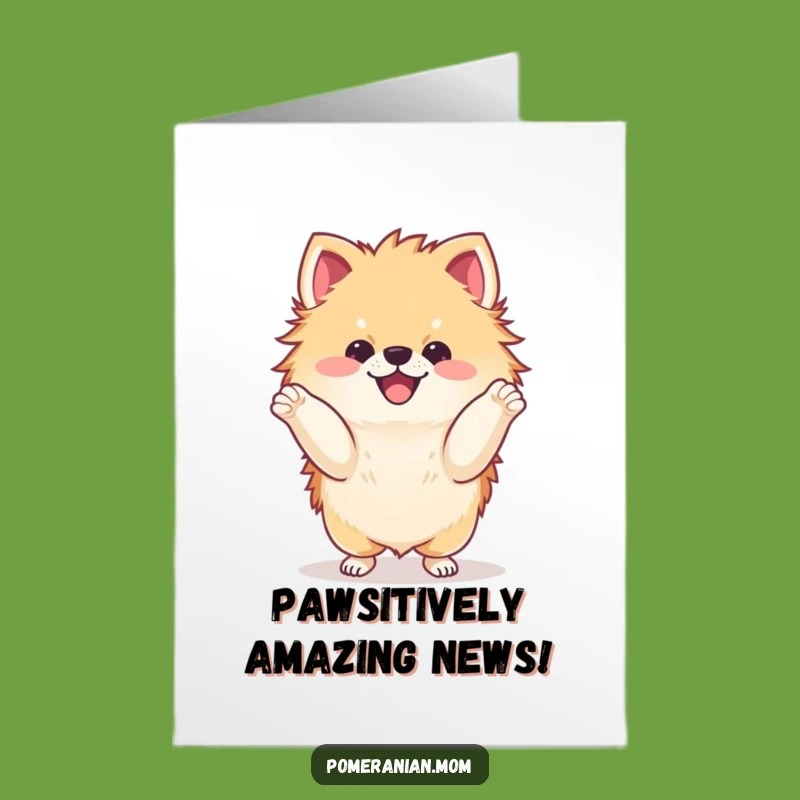 Free Printable Congrats Card: Dancing Pom Celebrates - Funny Dog