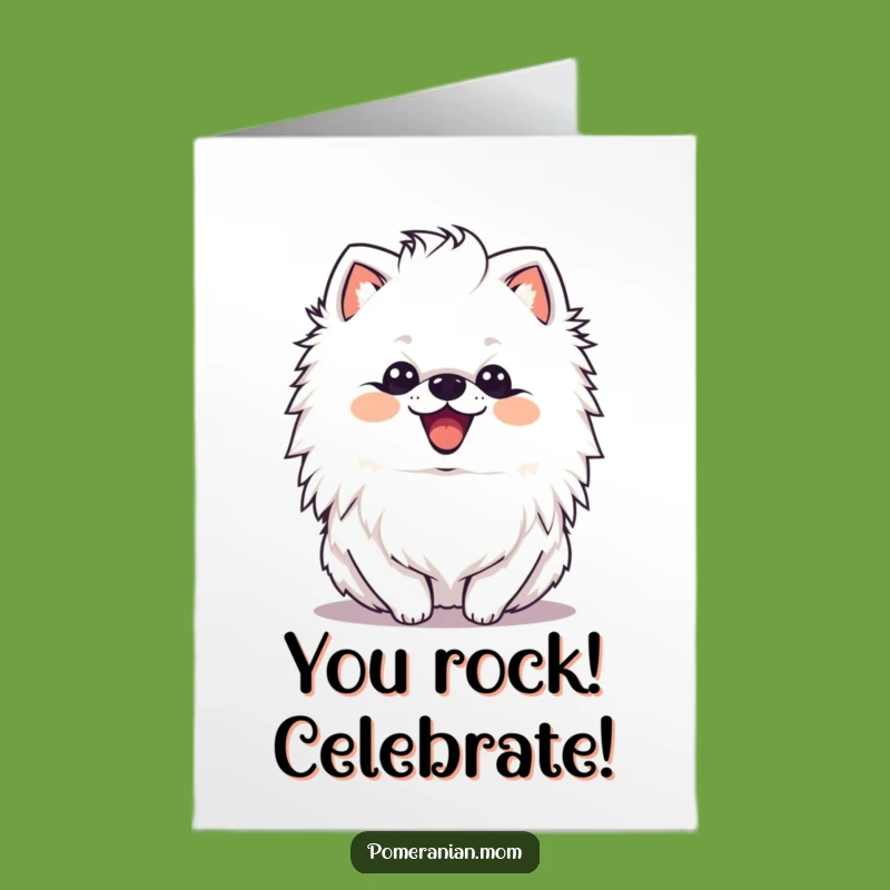 Free Printable Congrats Card Happy Pomeranian Mane Shake Funny Downloadable Gift