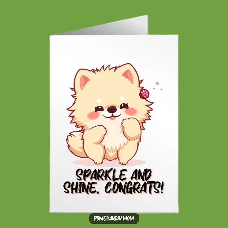 Free Printable Congrats Card: Sparkly Pom Tossing Funny Celebration Downloadable Gift