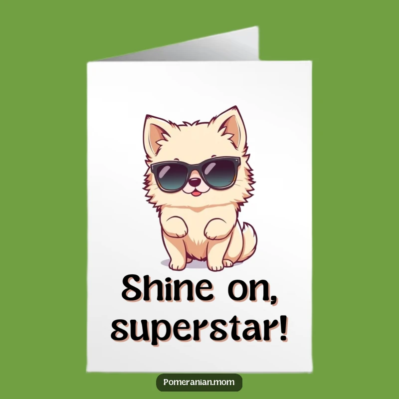 Free Printable Congrats Card Tiny Pomeranian Sunglasses Funny Downloadable Gift