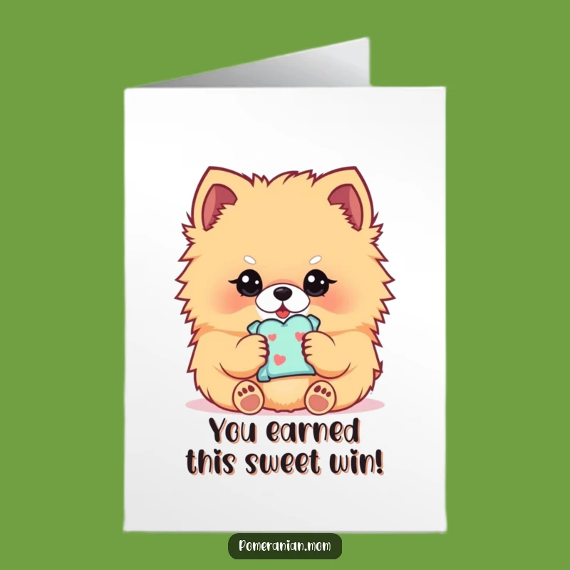 Free Printable Congrats Card: Treat Pomeranian, Cherished Downloadable Gift for Your Accomplishments