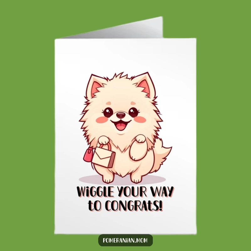 Free Printable Kawaii Pomeranian Congratulations Card: Funny Fashion Dog Gift, Downloadable DIY Chic!