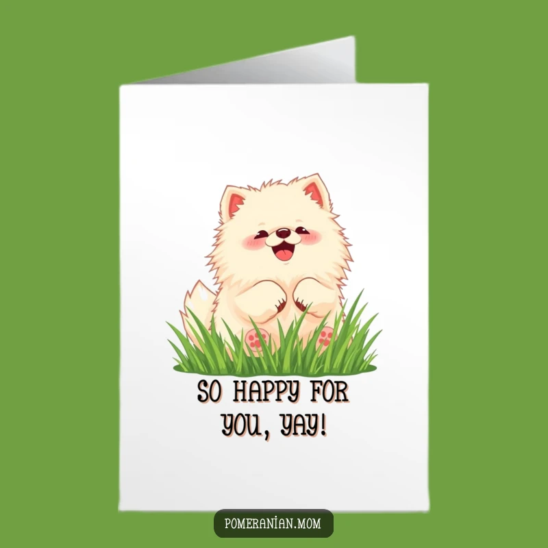 Free Printable Congrats Card: Pomeranian Celebration, Funny Downloadable Achievement Gift