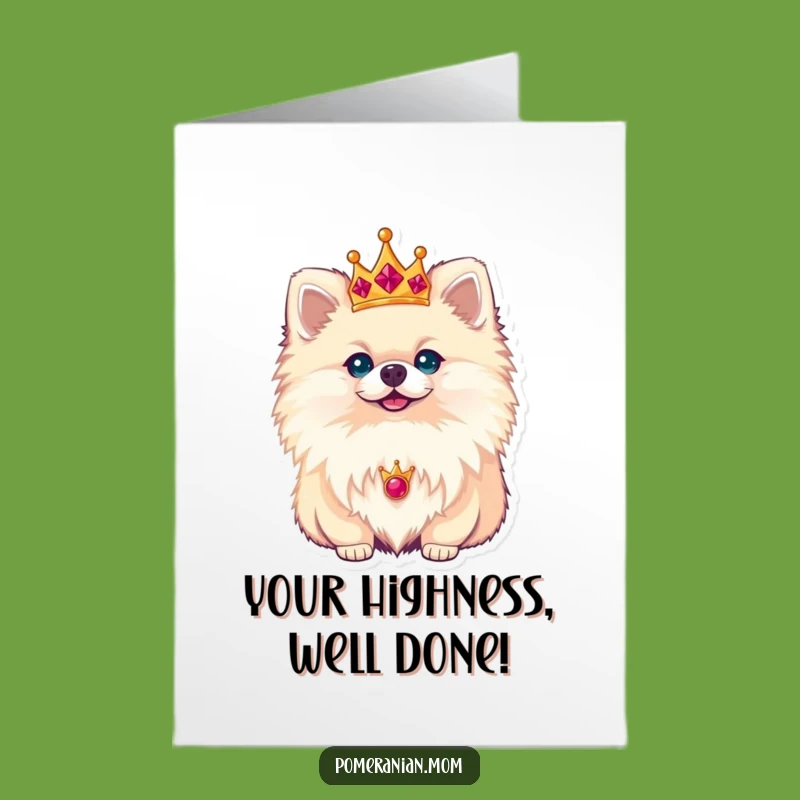 Free Printable Congrats Card: Royal Pomeranian - Regal Dog Downloadable Gift