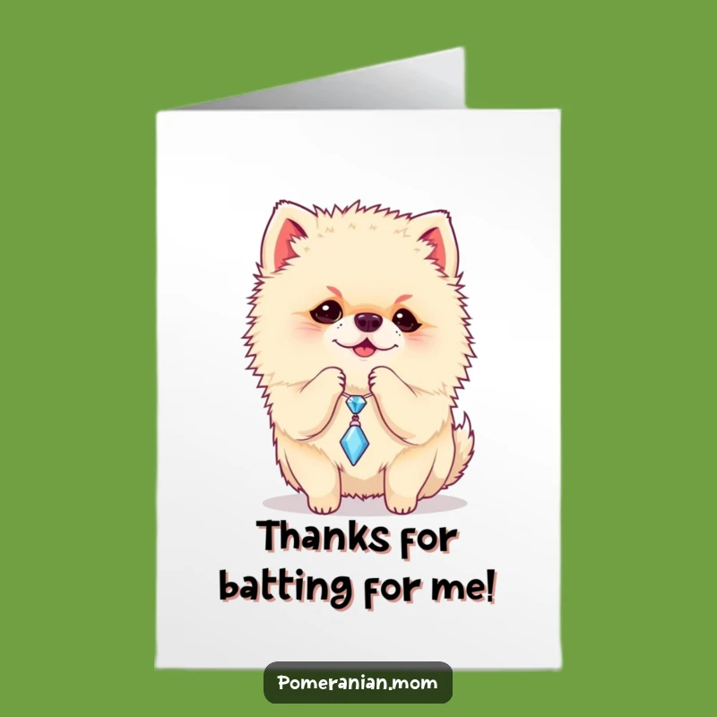 Free Printable Thank You Card: Playful Pomeranian & Sparkle, Sweet Downloadable Gift