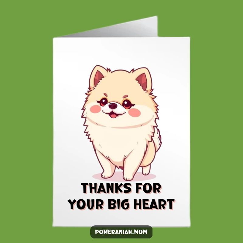 Free Printable Kawaii Pomeranian Thank You Card: Strutting Dog Appreciation Download