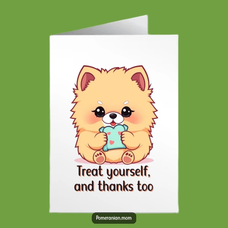 Free Printable Thank You Card: Cherished Treat Pomeranian, Thoughtful Downloadable Gift