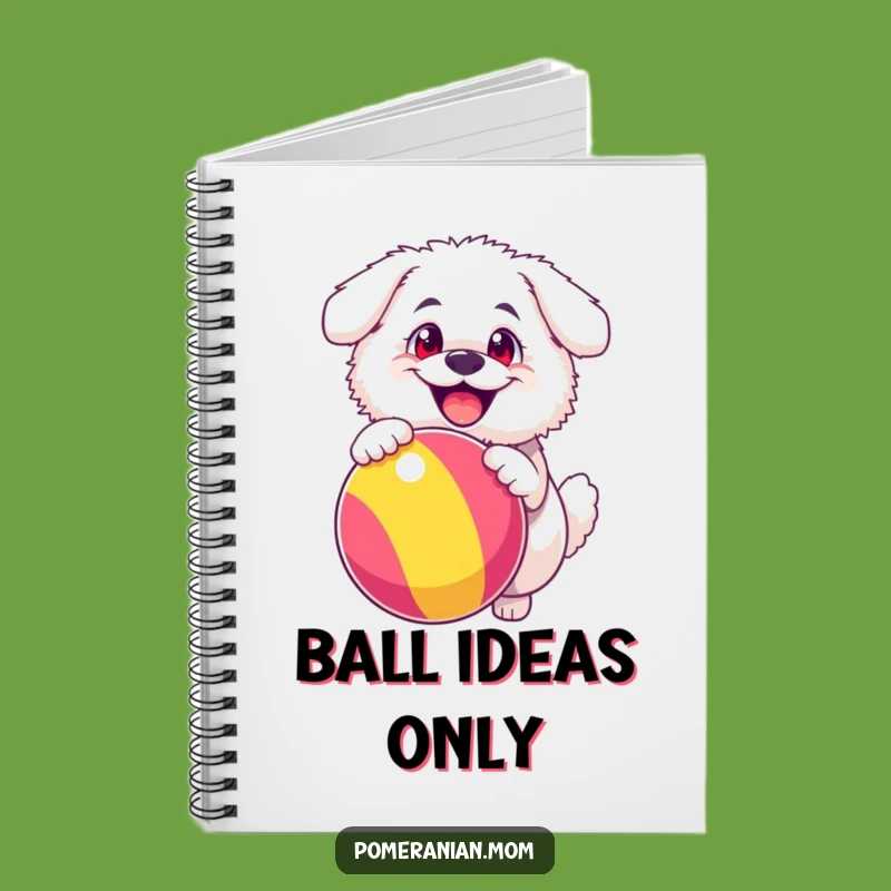 Funny Fluffy Dog Ball Notebook, Happy Journal Gift for Dog Fans