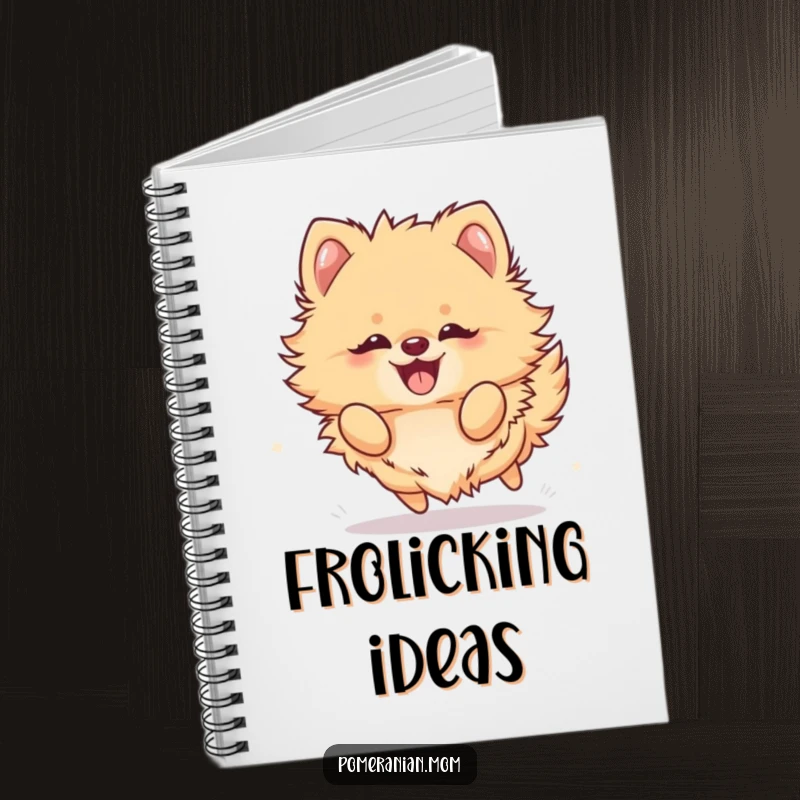 Funny Kawaii Pomeranian Notebook: A fluffy dog frolicking with sheer joy, inspiring creativity and happy thoughts.