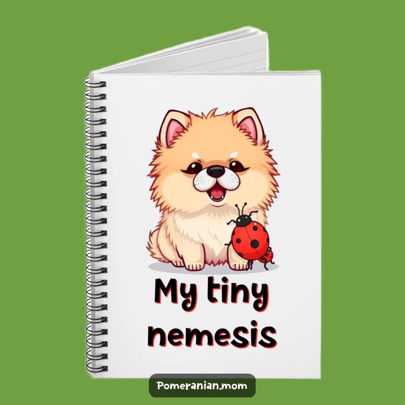 Funny Kawaii Pomeranian Ladybug Notebook - Hilarious Dog Journal Gift for Ideas