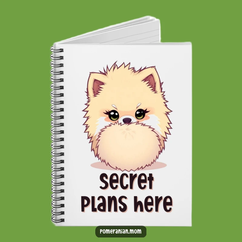 Funny Kawaii Pomeranian Notebook - Mischievous Pompom Journal Gift