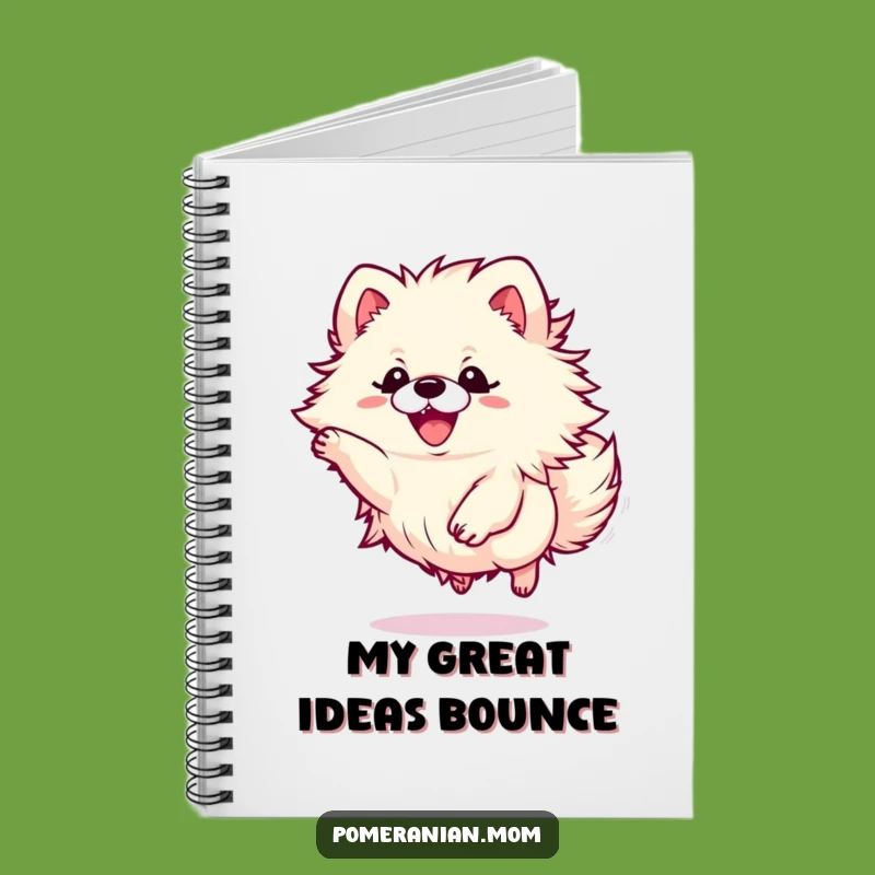 Funny Kawaii Pomeranian Leaping Notebook - Jot Down Ideas with Joy