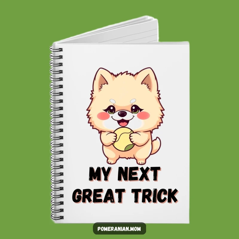 Funny Mischievous Pomeranian Ball Notebook - Playful Journal Gift