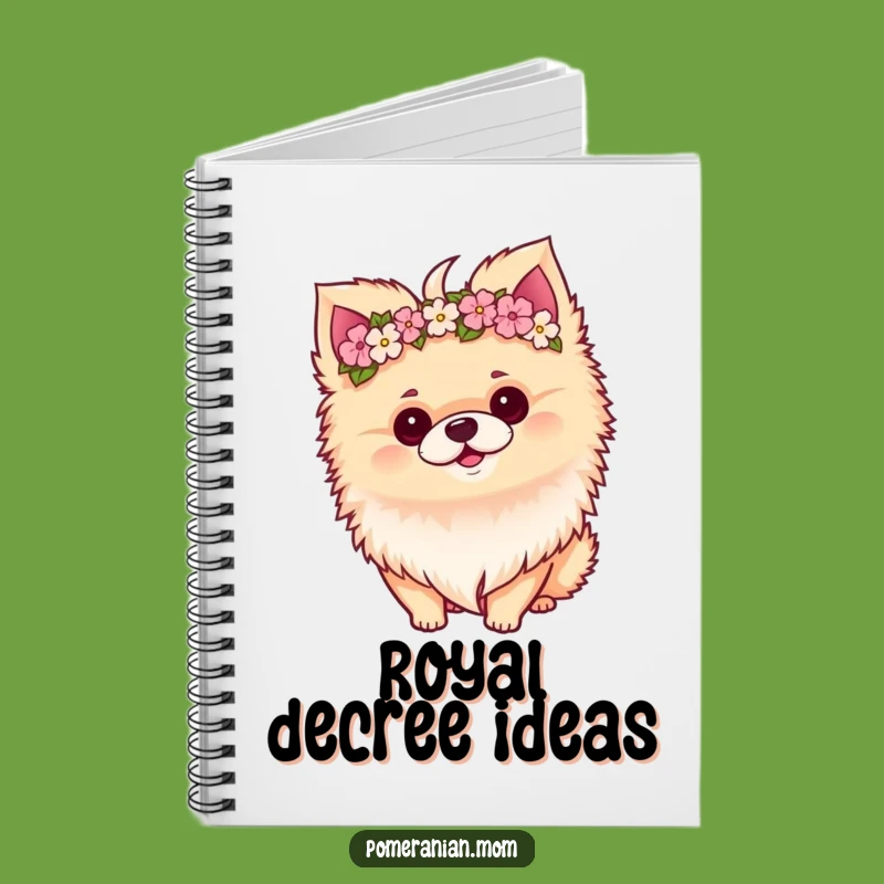 Funny Kawaii Pomeranian Crown Notebook - Gift for Blooming Ideas