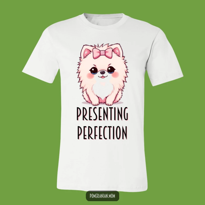 Funny Kawaii Pomeranian Bow T-Shirt - Cute & Sparkly Pup Tee