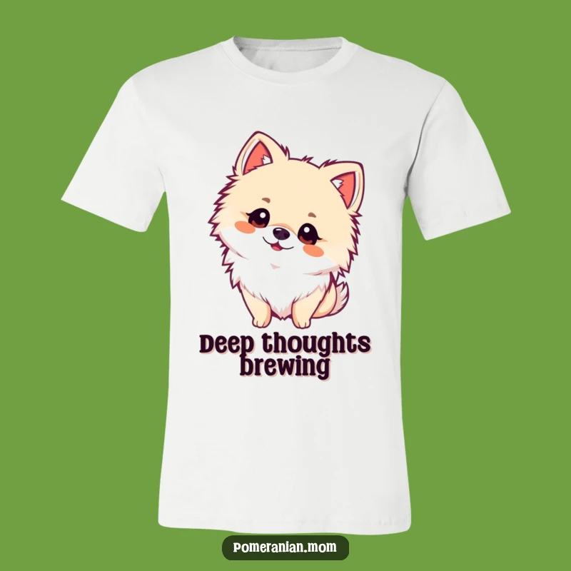 Funny Kawaii Pomeranian Curiosity Tee - Cute & Thoughtful Dog Apparel