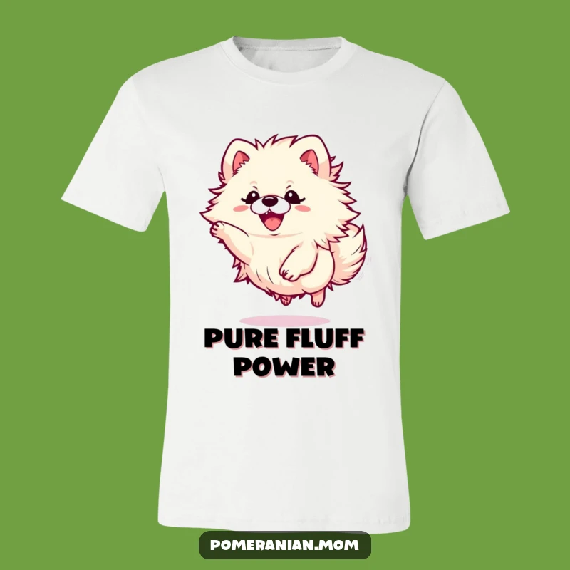Funny Kawaii Pomeranian Leaping T-Shirt - Energetic Pup Playful Gift