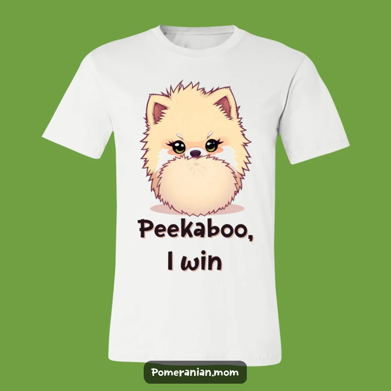 Funny Kawaii Pomeranian Mischief T-Shirt - Hidden Pompom Dog Tee Gift