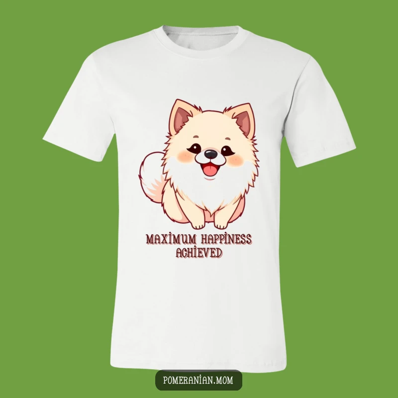Funny Pomeranian Smile Tee: Ecstatic Wagging Pup, Hilarious & Cute Dog Shirt
